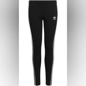 NWT Adidas Kids Black Leggings with White Accents